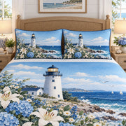 Lighthouse, Hydrangea and Lily quilt set, view 3, AI mockup