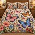 Butterfly Wildflower Garden Quilt Set, Cozy Bedroom Bedding, Gift for Butterfly Lovers