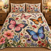 Butterfly Wildflower Garden quilt set, view 1, AI mockup