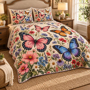 Butterfly Wildflower Garden quilt set, view 2, AI mockup