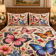 Butterfly Wildflower Garden quilt set, view 3, AI mockup