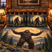 Moonlit Bigfoot Mountain Forest quilt set, view 3, AI mockup