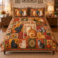 Patchwork Cat Collection Quilt Set, Cozy Gift for Cat Lovers and Quilters