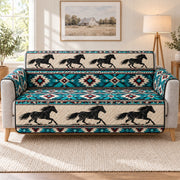 Southwestern Running Horse Quilt Set, Western Gift for Horse Lovers — front AI mockup