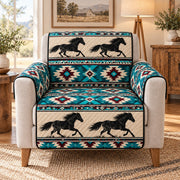 Southwestern Running Horse Quilt Set, Western Gift for Horse Lovers — alternate AI mockup