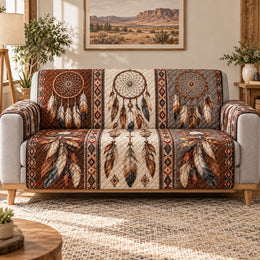 Dreamcatcher Feather Quilt Set, Bohemian Gift for Dreamcatcher Lovers
