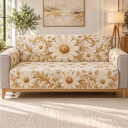 White Daisy Garden Quilt Set, Cottage Floral Gift for Daisy Lovers