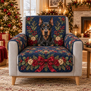 Christmas Doberman Quilt Set, Festive Floral Gift for Doberman Owners — alternate AI mockup