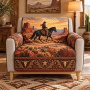 Western Cowboy Horse Sofa Cover, AI-generated mockup