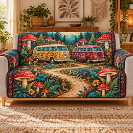 Camper Mushroom Forest Sofa Cover, Gift for Campers and Mushroom Lovers