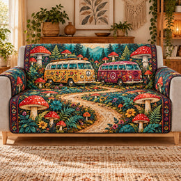 Camper Mushroom Forest Quilt Set, Gift for Campers and Mushroom Lovers