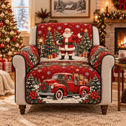 Santa Pickup Truck Quilt Set, Christmas Gift for Vintage Truck Fans — alternate AI mockup