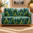 Evergreen Pine Forest Sofa Cover, Rustic Gift for Nature Lovers