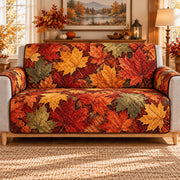 Autumn Maple Leaf Quilt Set, Seasonal Bedding Gift for Nature Lovers — front AI mockup
