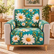 White Daisy Turquoise Quilt Set, Cottage Gift for Daisy Lovers — alternate AI mockup