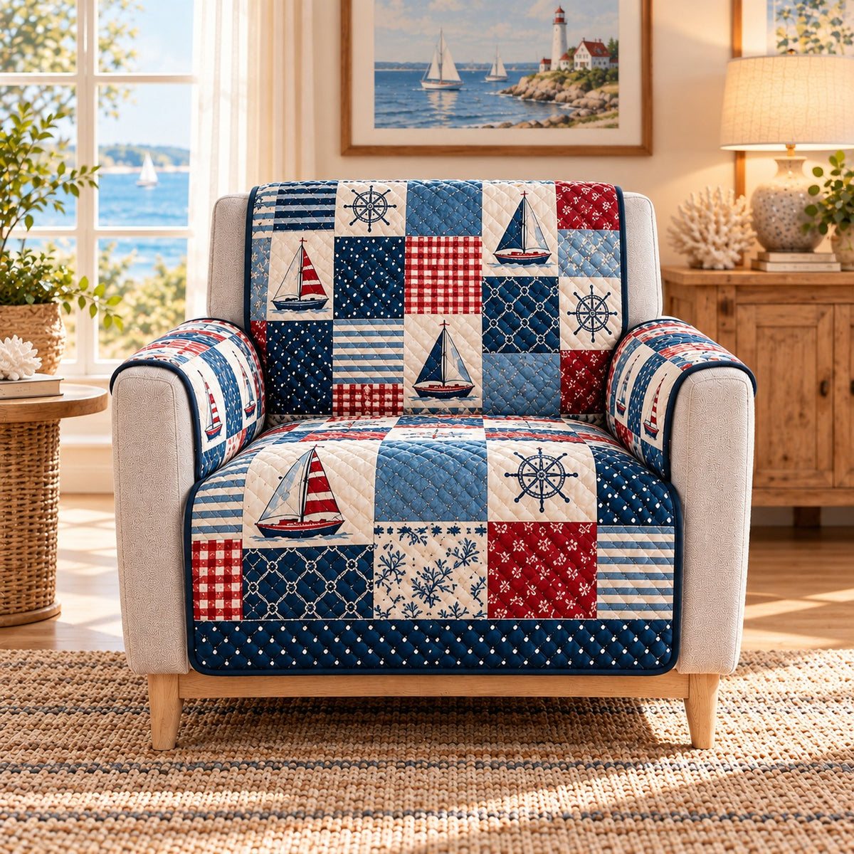 Cotton Field Tractor Quilt Set, Farmhouse Gift for Farmers and Cotton Lovers — alternate AI mockup