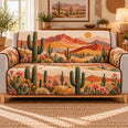 Desert Cactus Landscape Sofa Cover, Southwestern Gift for Cactus Lovers