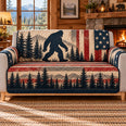Patriotic Bigfoot Sofa Cover, Gift for Sasquatch and USA Decor Fans