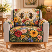 Honey Bee Wildflower Quilt Set, Garden Gift for Beekeepers and Gardeners — alternate AI mockup