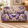 Purple Butterfly Rose Sofa Cover, Gift for Butterfly and Rose Lovers