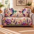 Hummingbird Lavender Garden Sofa Cover, Gift for Bird and Lavender Lovers