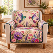 Hummingbird Lavender Garden Quilt Set, Gift for Bird and Lavender Lovers — alternate AI mockup