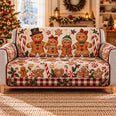 Gingerbread Family Sofa Cover, Christmas Couch Protector, Gift for Gingerbread Collectors