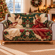 Christmas Angel Pair Sofa Cover, AI-generated mockup