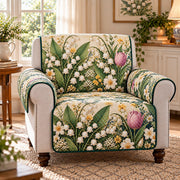 Lily of the Valley Tulip Quilt Set, Gift for Lily and Tulip Lovers — alternate AI mockup