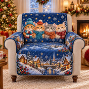 Christmas Cat Village Sofa Cover, AI-generated mockup