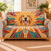 Golden Retriever Boho Quilt Set, Colorful Gift for Golden Retriever Owners — front AI mockup