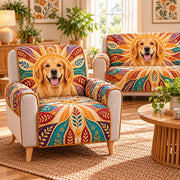 Golden Retriever Boho Quilt Set, Colorful Gift for Golden Retriever Owners — alternate AI mockup