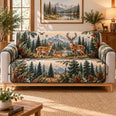 Deer Mountain Forest Quilt Set, Rustic Nature Gift for Deer Lovers
