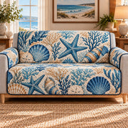 Seashell Starfish Sofa Cover, AI-generated mockup