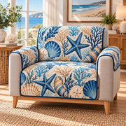 Seashell Starfish Sofa Cover, AI-generated mockup