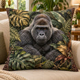 Gorilla Quilted Throw Pillow, Tropical Jungle Wildlife Decor, Gift for Gorilla Lovers