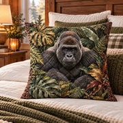 Gorilla Quilted Throw Pillow, AI-generated styled room mockup