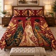 African queens quilt set – left angle