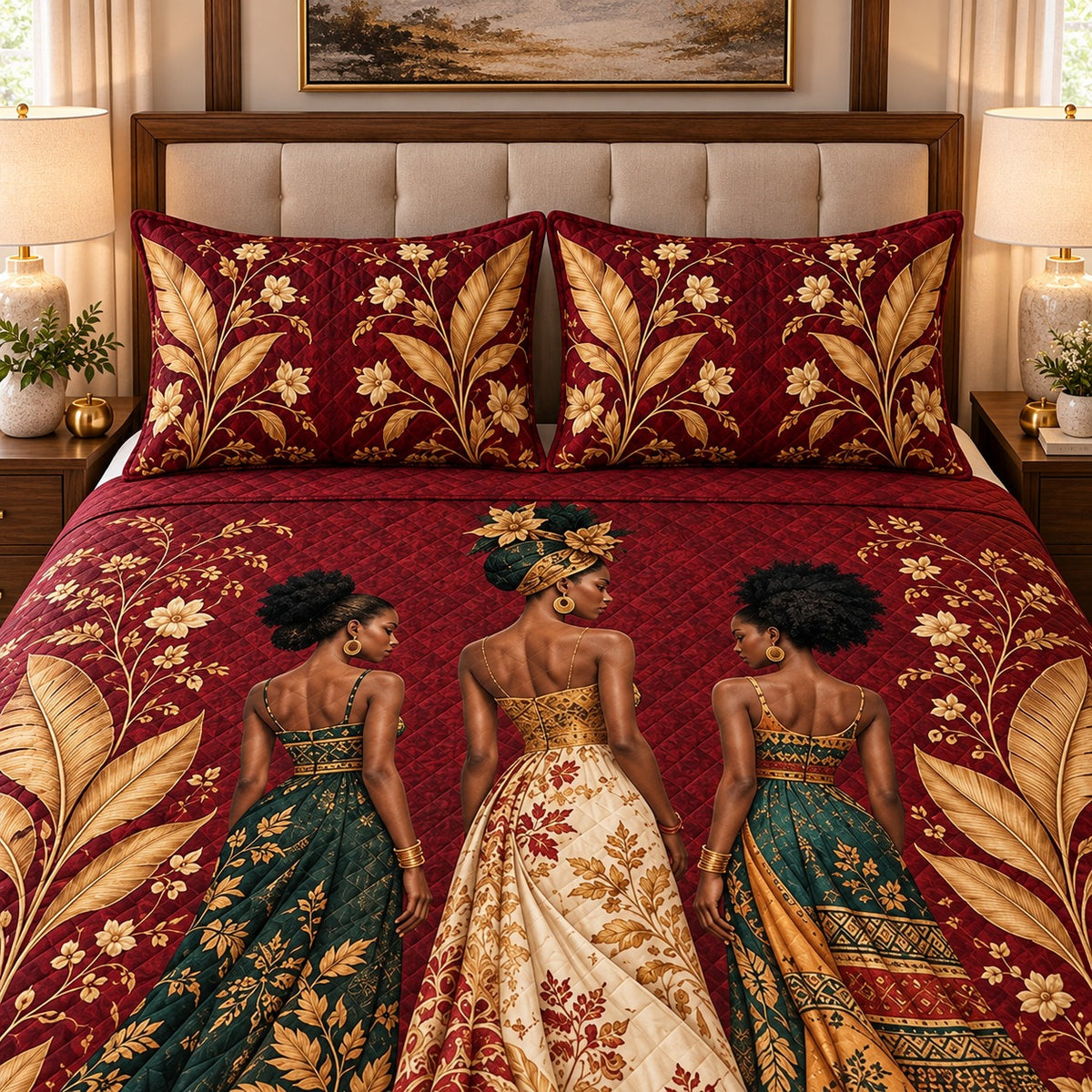 African queens quilt set – right angle