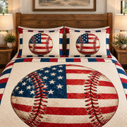 American flag baseball quilt set – right angle