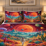 Astronaut alien landscape quilt set – right angle