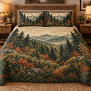 Autumn pine mountain quilt set – alternate front bedroom view