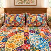 Boho floral patchwork quilt set – right angle
