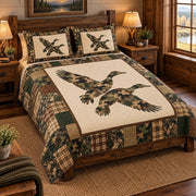 Camouflage flying duck quilt set – left angle