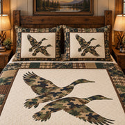 Camouflage flying duck quilt set – right angle
