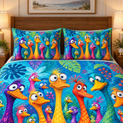 Colorful cartoon duck quilt set – right angle