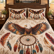 Bald eagle dreamcatcher quilt set – right angle