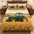 Farm Tractor Wheat Field Quilt Set – Rustic Country Bedding Gift