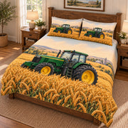Farm tractor wheat field quilt set – right angle