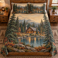 Lakeside Log Cabin Quilt Set – Pine Forest Bedding Gift for Cabin Lovers